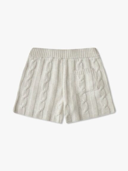 "Stylish RHUDE cable knit shorts for a fashionable look and comfortable wear. Perfect summer attire."