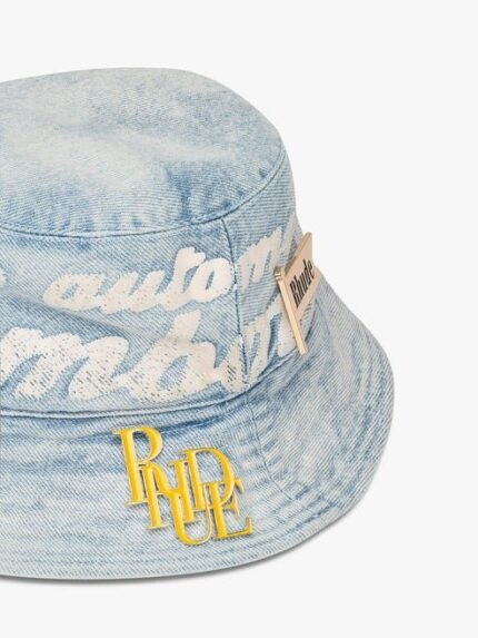 Rhude Lamborghini Denim Bucket Hat - A cool and fashionable accessory for any casual look.