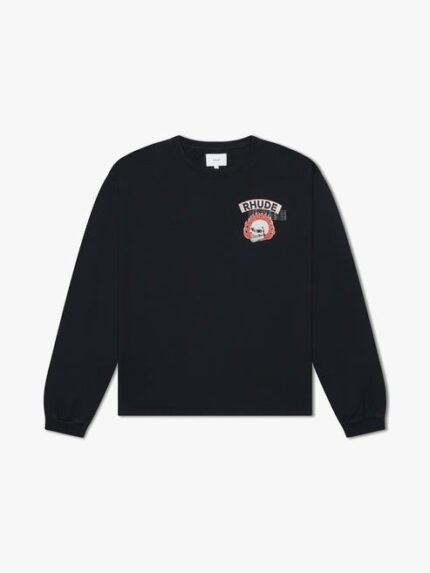Stylish RHUDE 92 Rally LS Sweater, perfect for urban fashion. Comfort meets trend in this attire.