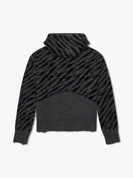 Rhude Zebra Knit Hoodie - Make a bold statement with the Rhude Zebra Knit Hoodie, featuring a striking zebra pattern that adds a touch of wild style to your streetwear."